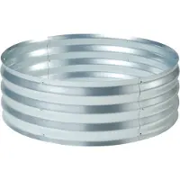 Casa.pro Jardinière « Andrano » en acier galvanisé, ronde, Ø 91,5 x 30,5 cm, couleur argent