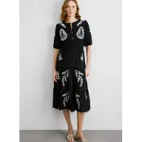 Pepe Jeans pour femme. PL953743 Robe midi en popeline de coton Destiny noir (L), Casuel, Manche courte