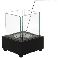 Esschert Design Cheminée de table au bioéthanol carré - Noir - L 16 x P 16 x H 16 cm