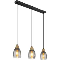 Globo Lighting Lampe suspendue 3 lumières Reid verre de fumée