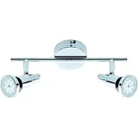 Briloner Plafonnier LED LEUCHTEN FLAMO, 4 W, 400 lm, IP44, chrome, métal, incl., 2x GU10, 27,5 x 8 x 12,3 cm
