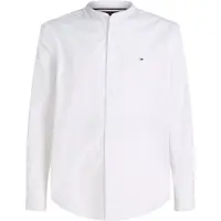 Tommy Hilfiger pour homme. MW0MW39966 Chemise Flex avec col grand-père blanc (M), Casuel, Coton, Manche longue