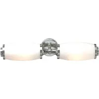Elstead Lighting Applique murale au-dessus du miroir Eliot, chrome poli, 2xG9x3W, laiton, dimensions : 9,5 x 47 x 13 cm, IP44, Elstead