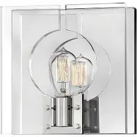 HINKLEY Applique murale Ludlow, nickel poli, 1xE27x60W, acrylique, dim. : 26,1 x 26 x 13,1 cm, IP20, Quintiesse