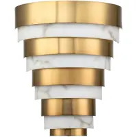 Quintiesse Applique murale LED Echelon, laiton vieilli, 12 W, blanc chaud, 1080 lm, métal, dimensions : 35,7 x 30,5 x 15,3 cm, IP20,