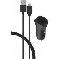 BigBen Interactive , chargeur automatique USB-A 2,4A + câble USB-A / Lightning, noir