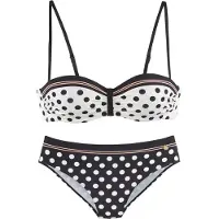 LASCANA Bikini orange / noir / blanc