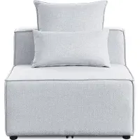 HOME DELUXE - Canapé central VERONA - Gris clair, env. 87 x 70 x 120 cm, hauteur d'assise : 46 cm, profondeur d'assise : 80 cm I Canapé modulaire Canapé d'angle Canapé panoramique