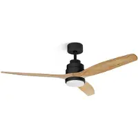 Ufesa Nepal Ventilador de Techo con Luz y Mando a Distancia 132cm 40W Negro/Madera