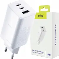 Forever Allity Chargeur secteur GaN PD QC ATC-01-65WACC 2x USB-C + 1x USB-A 65W blanc