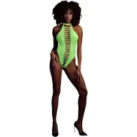 Ouch! - body ouvert phosphorescent - néon vert