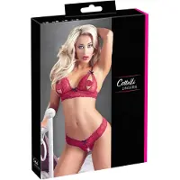 Cottelli collection - Ensemble soutien-gorge sexy dentelle rouge - M