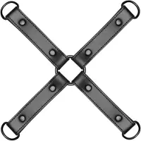 Bedroom Fantasies - croix de bondage - fixation croisée - simili cuir noir