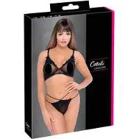 Cottelli - ensemble soutien-gorge dentelle transparent (noir)