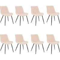 HOME DELUXE - Chaise rembourrée IKALO, lot de 8 - Couleur : crème - rembourrage moelleux, supporte jusqu'à 120 kg I Chaise de cuisine, chaise de salle à manger, chaise de salle à manger