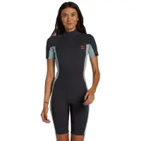 Billabong Foil Fl Spring 2/2 Mm Woman Short Sleeve Back Zip Neoprene Suit Noir S
