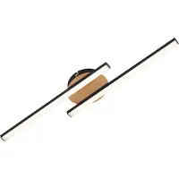 Briloner Go Plafonnier LED, lumière blanche chaude, noir, 56 x 12 x 3,7 cm