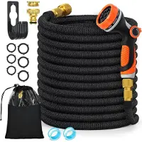 OEM Tuyau d'arrosage flexible 30 m noir et orange
