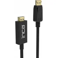 Inca DisplayPort vers HDMI,Câble 1,8 m,10,2 Gbit/s (max.) (1.80 m), Câble vidéo, Noir