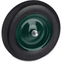 Relaxdays Roue De Brouette 4.80 4.00-8, Pneu En Caoutchouc Plein Avec Jante Acier, Charge 120 Kg, Noir/vert