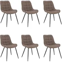 HOME DELUXE - Chaise rembourrée IKALO, lot de 6 - Couleur : gris / marron - rembourrage moelleux, supporte jusqu'à 120 kg I Chaise de cuisine Chaise de salle à manger Chaise de salle à manger