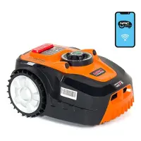 Nac RLM1000-DY Robot tondeuse , surface de travail maximale de 1000 m2, contrôlé par un smartphone, Bluetooth, WIFI