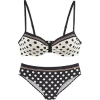 LASCANA Bikini jaune foncé / noir / blanc