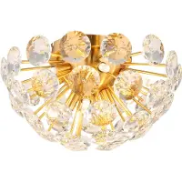 Globo Lampe de plafond salon cristal lampe de plafond cristaux d'or 39 cm 16047D