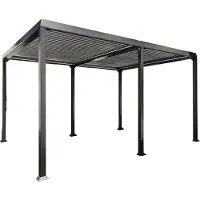 HOME DELUXE - Pavillon à lamelles - CANNES, dimensions : 400 x 303 x 223 cm, manivelle incluse, structure : aluminium I Toit de terrasse Pergola Protection solaire