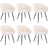 HOME DELUXE - Chaise rembourrée CELESTE - 6 pièces, couleur : velours blanc - rembourrage moelleux, supporte jusqu'à 120 kg I Chaise de cuisine Chaise de salle à manger Chaise de salle à manger