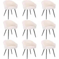 HOME DELUXE - Chaise rembourrée CELESTE - 9 pièces, couleur : velours blanc - rembourrage moelleux, supporte jusqu'à 120 kg I Chaise de cuisine Chaises de salle à manger Chaises de salle à manger