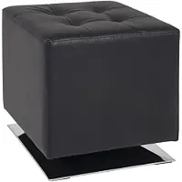 Haku Tabouret , pivotant, rembourré, L 400 x P 400 x H 420 mm, similicuir et acier, noir-chrome