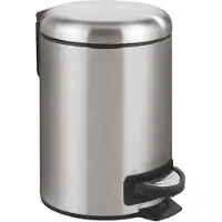 Wenko 22702100 Poubelle À Pédale En Acier Ino X Leman Easy Close, 3 Litres, Satiné, 17 X 25 X 22,5 Cm