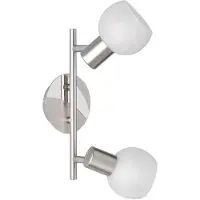 TRIO Spot ANTIBES blanc et argenté, 2xE14x28W, verre, dimensions : 20x27,5x11 cm, IP20, RL
