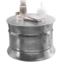 Wohnling Table basse KARAM 62x41x62cm aluminium argent Table d'appoint