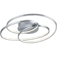 TRIO Plafonnier moderne à LED intégrées GALE argent 673916007