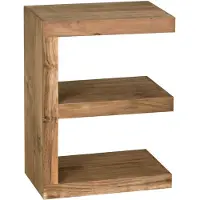 Wohnling Table D'appoint Avec Étagères En Bois D'acacia Naturel - Madurai