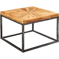 Wohnling Table basse en bois massif de manguier 55x40x55 cm table avec structure métallique |