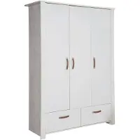 Roba Armoire Bébé 3 Portes Mila - - Gris Clair / Chêne Blanchi - Penderie, Tiroirs Et Étagères