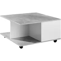 Wohnling Table basse design 70x70 cm ciment gris / blanc |