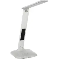 Brilliant Lampe de bureau LED fonctionnelle GLENN en blanc | Affichage de la date et réveil intégrés | Couleur de lumière réglable | Connexion USB incluse | 5W 320 lumens 2.700 à 6.500 kelvins