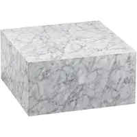 Wohnling Table monobloc 60x30x60 cm brillante avec aspect marbre blanc |