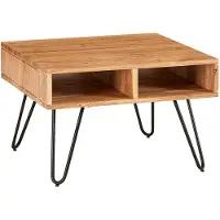 Wohnling Table basse en acacia bois massif / métal 60x40x60 cm carré |