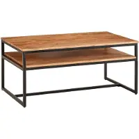 Wohnling Table basse 100x60x45 cm table basse en métal table basse en bois massif table basse de salon |