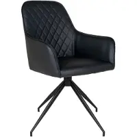 House Nordic Harbo Chaise de salle à manger avec pied pivotant, noir.