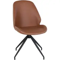 Ebuy24 MonteCarlo chaise de salle à manger pied pivotant simili cuirPolyuréthanemarron.