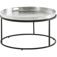Wohnling Table basse en fer forgé 62x62x36 cm table basse en aluminium noir argenté |
