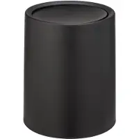 Wenko Poubelle Atri noire - 6 L - Avec couvercle rabattable
