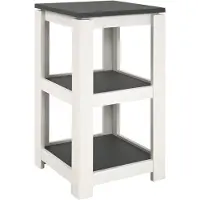 Haku Table d'appoint Marius 40x40cm, 1 étagère - blanc/anthracite