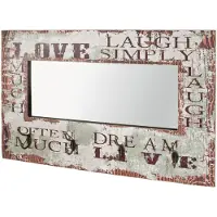 Haku Porte-manteau mural avec miroir et 4 crochets | Vintage design